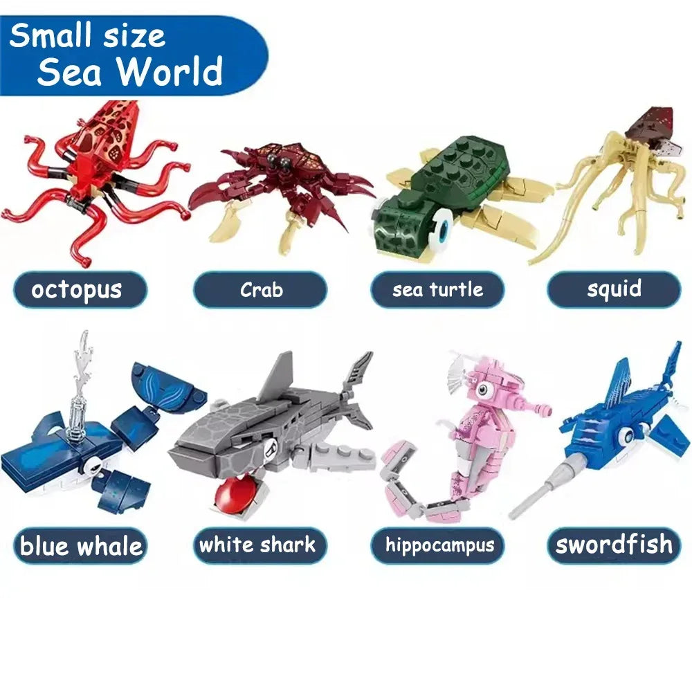 Shark Ocean Building Blocks Educational Toy Develops Coordination - ToylandEU