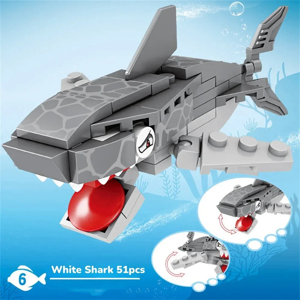 Shark Ocean Building Blocks Educational Toy Develops Coordination - ToylandEU
