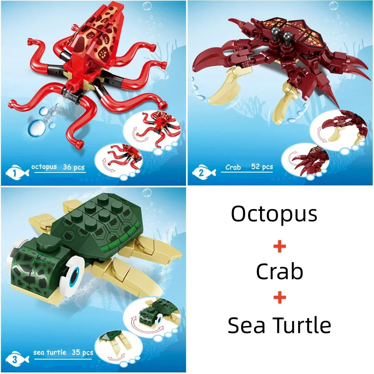 Shark Ocean Building Blocks Educational Toy Develops Coordination - ToylandEU