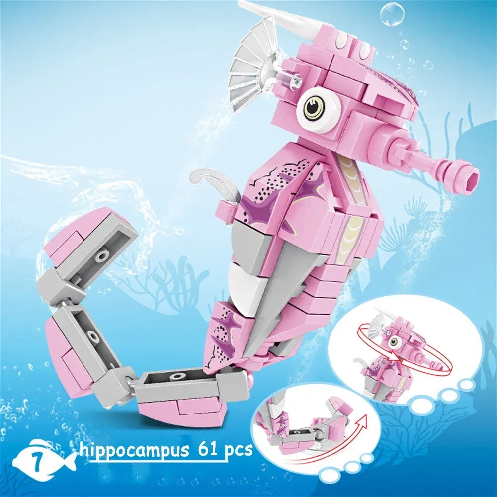 Shark Ocean Building Blocks Educational Toy Develops Coordination - ToylandEU