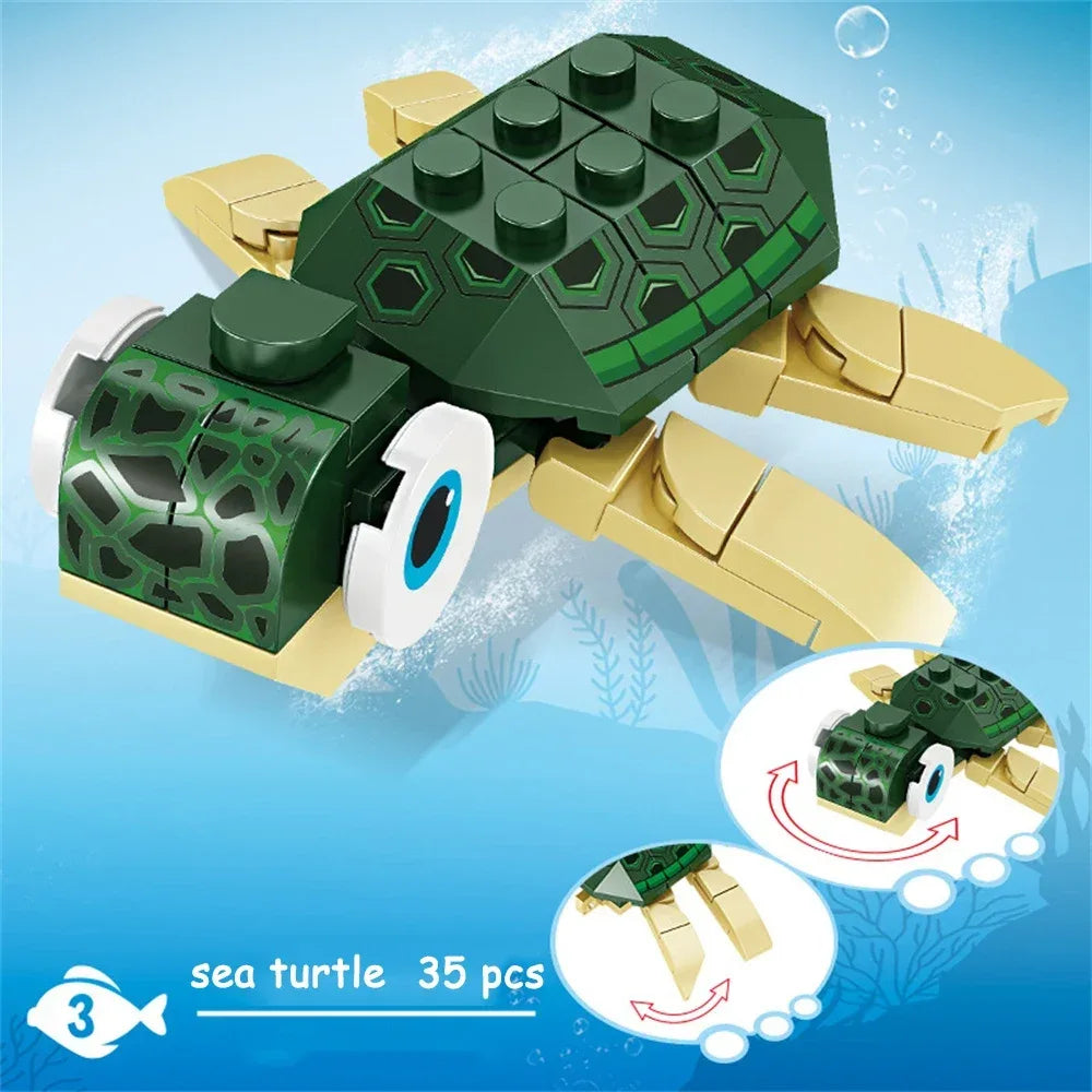 Shark Ocean Building Blocks Educational Toy Develops Coordination - ToylandEU