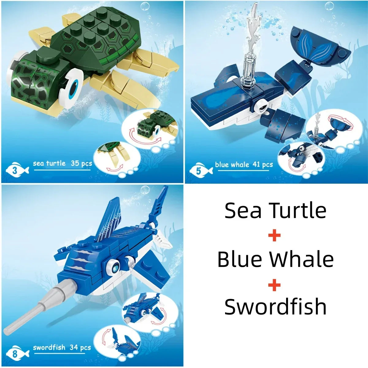 Shark Ocean Building Blocks Educational Toy Develops Coordination - ToylandEU