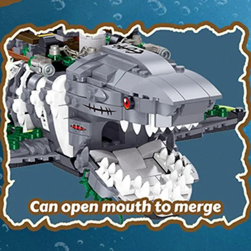 Shark Pirate Ship Building Blocks With Lights -  ToylandEU™