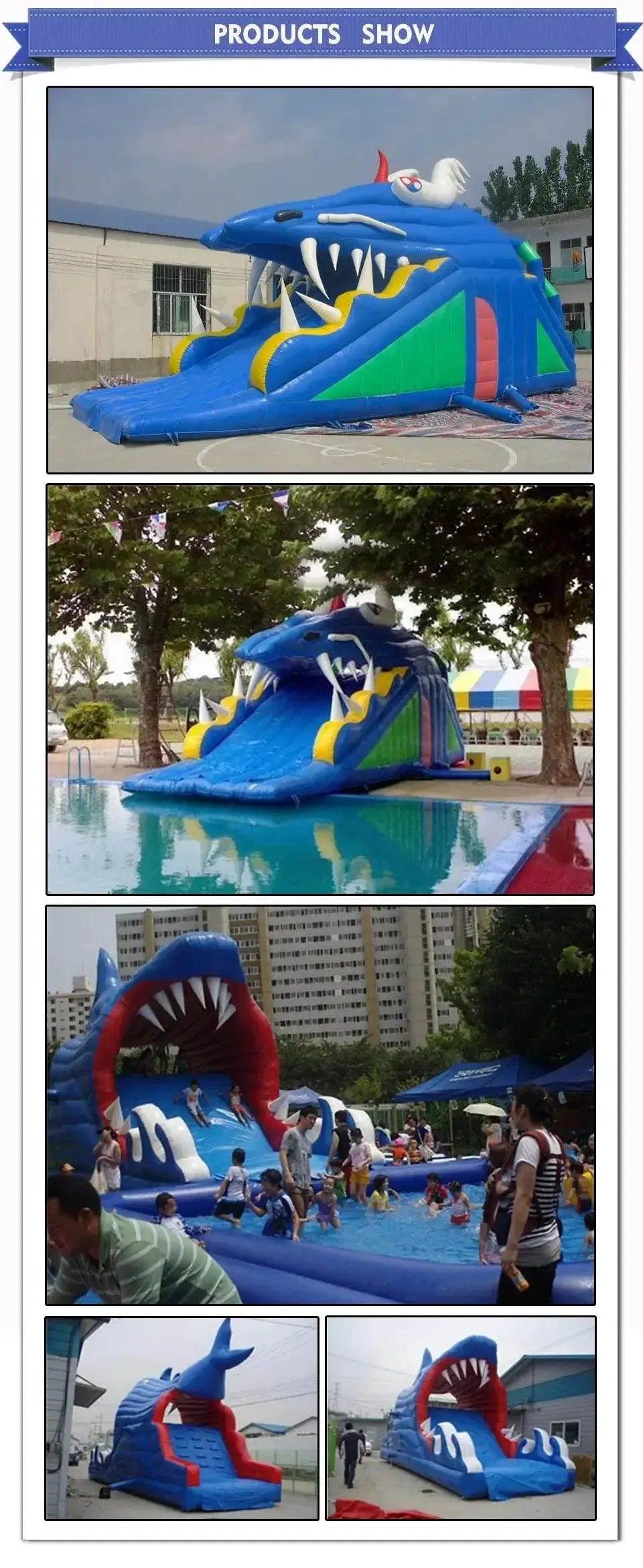  Shark Shape Inflatable Slide for Swimming Pool Blue Hot Sale -  ToylandEU™