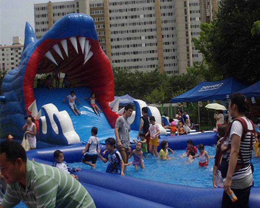Shark Shape Inflatable Slide for Swimming Pool Blue Hot Sale - ToylandEU