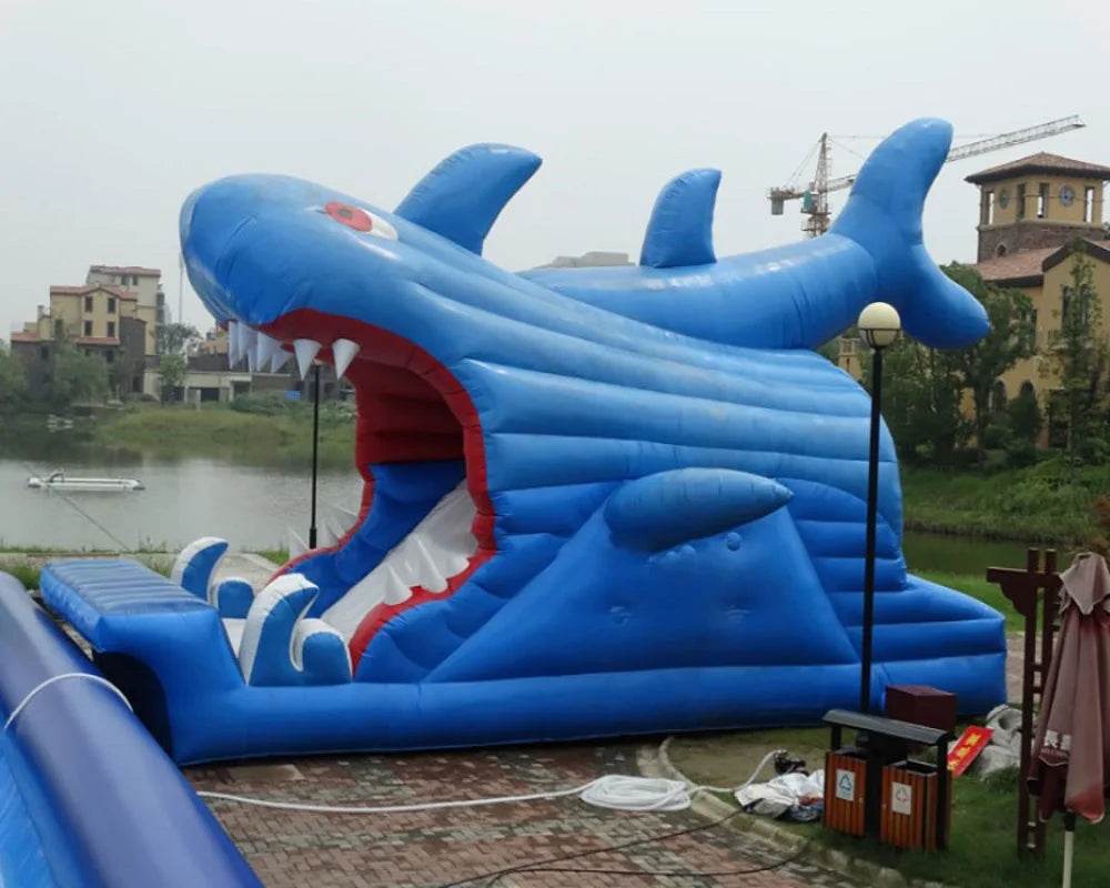 Shark Shape Inflatable Slide for Swimming Pool Blue Hot Sale - ToylandEU