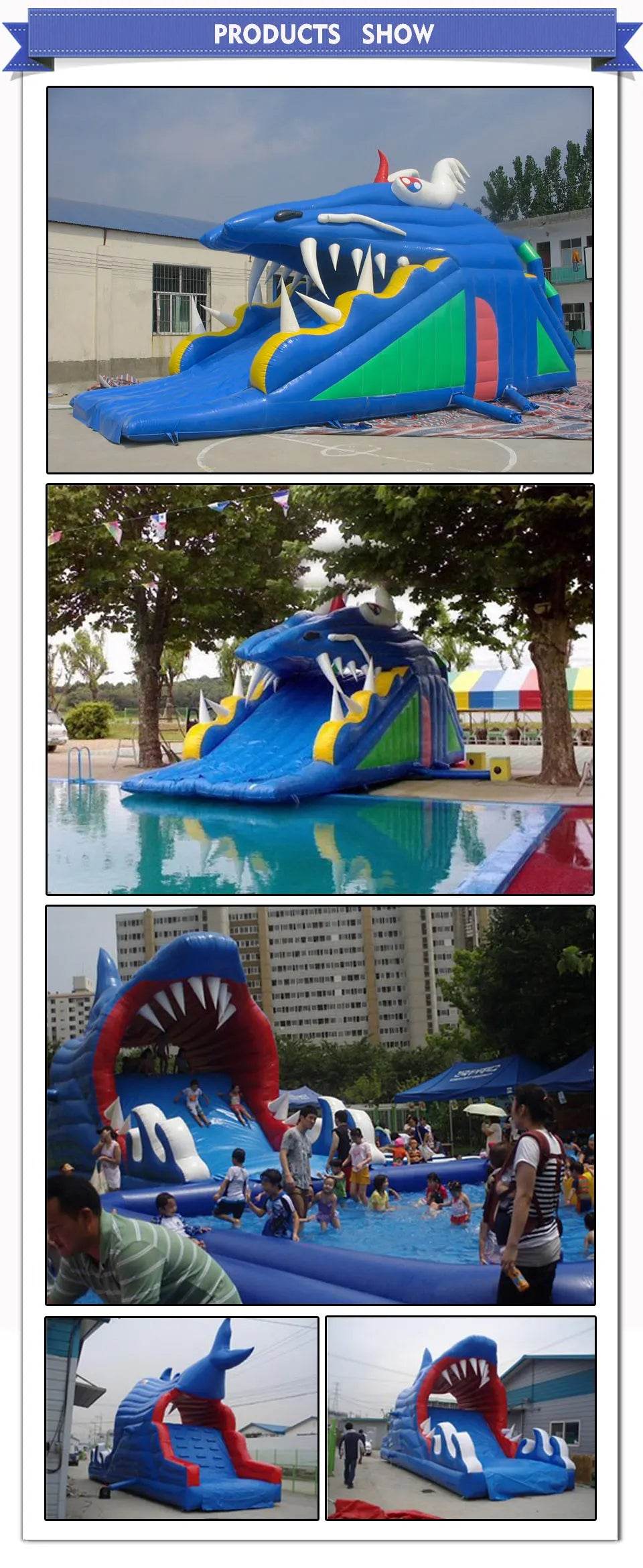 Shark Shape Inflatable Slide for Swimming Pool Blue Hot Sale - ToylandEU