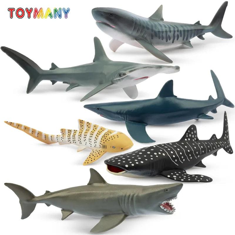  Shark Toy Set | 6-Piece PVC Mini Sharks | Toylandeu™ 