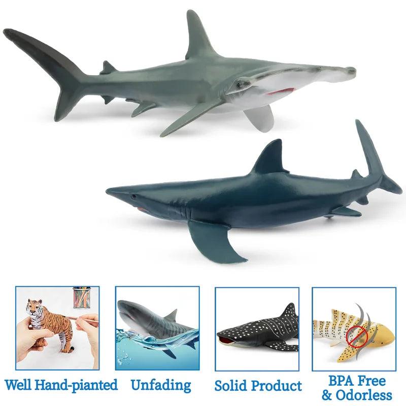  Shark Toy Set | 6-Piece PVC Mini Sharks | Toylandeu™ 