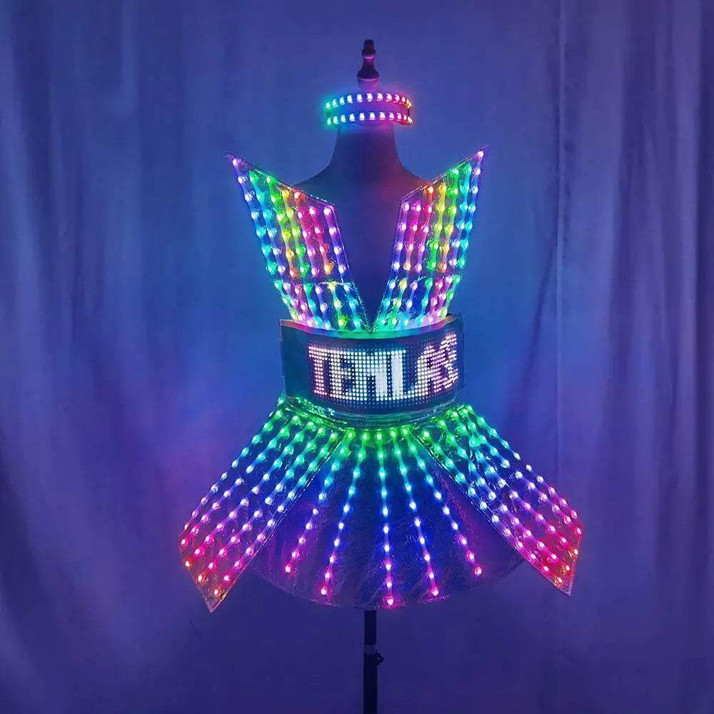 Shiny Laser Mirror Nightclub Dress LED Glow Bar Costume - ToylandEU