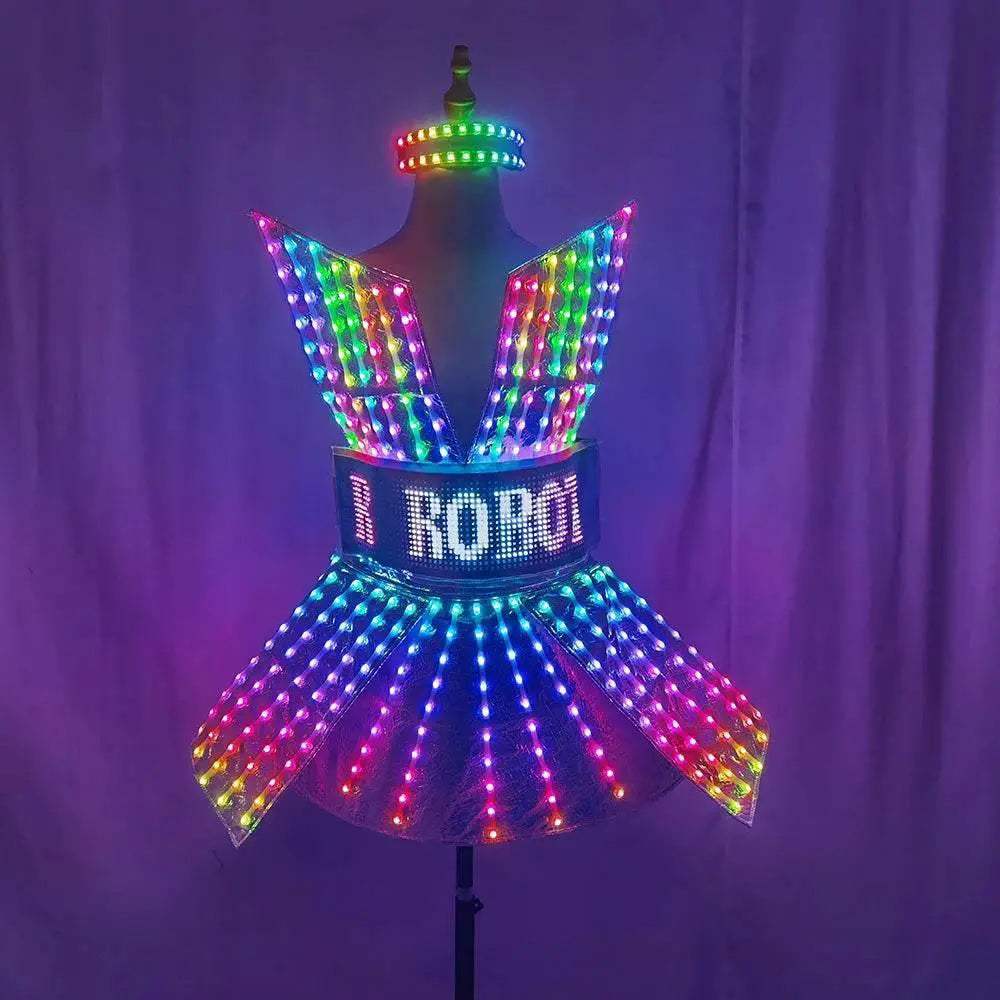 Shiny Laser Mirror Nightclub Dress LED Glow Bar Costume - ToylandEU