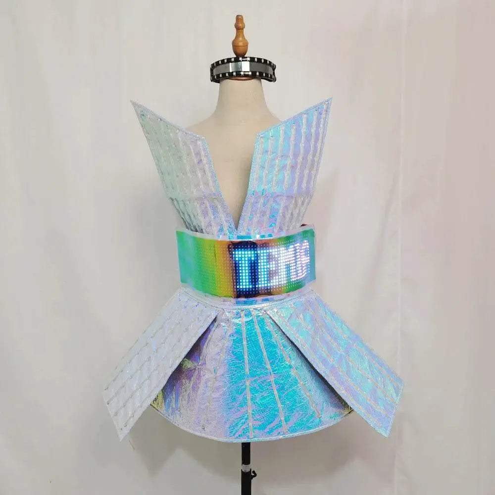 Shiny Laser Mirror Nightclub Dress LED Glow Bar Costume - ToylandEU