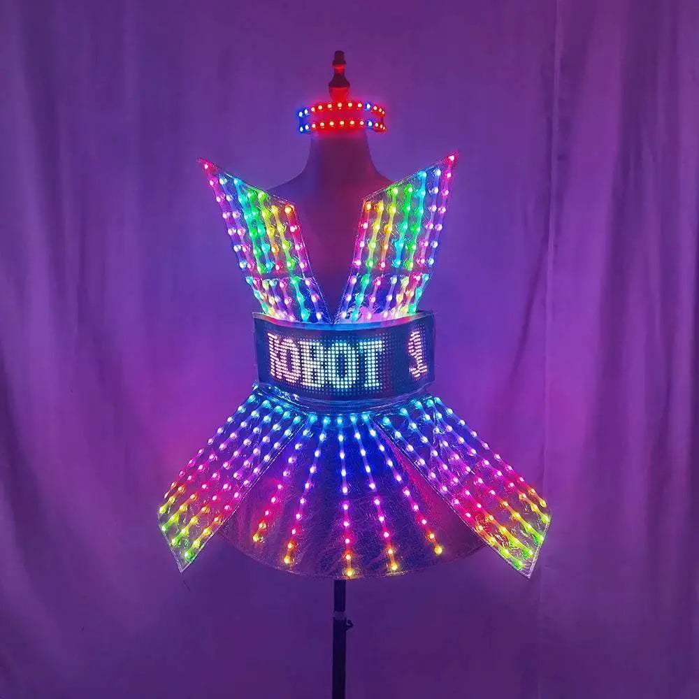 Shiny Laser Mirror Nightclub Dress LED Glow Bar Costume - ToylandEU