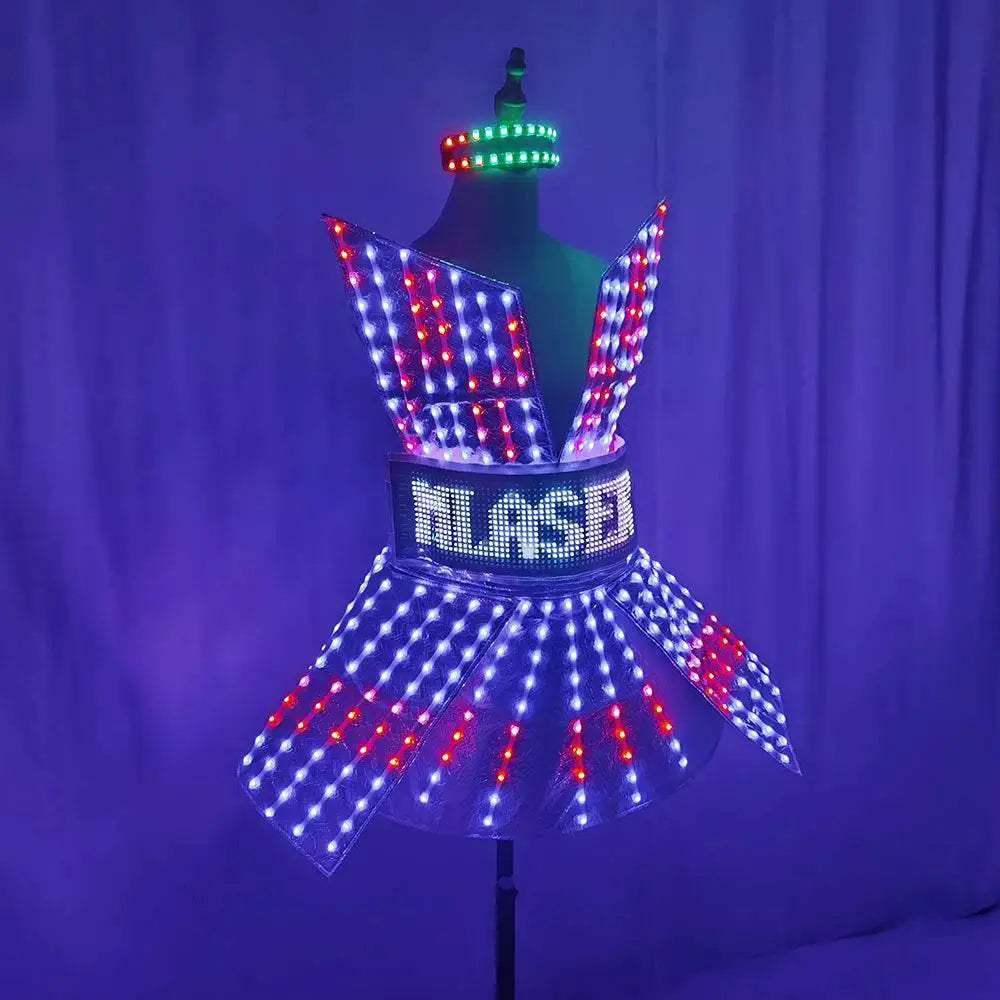 Shiny Laser Mirror Nightclub Dress LED Glow Bar Costume - ToylandEU