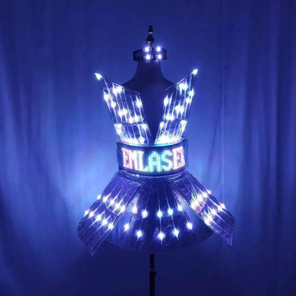 Shiny Laser Mirror Nightclub Dress LED Glow Bar Costume - ToylandEU