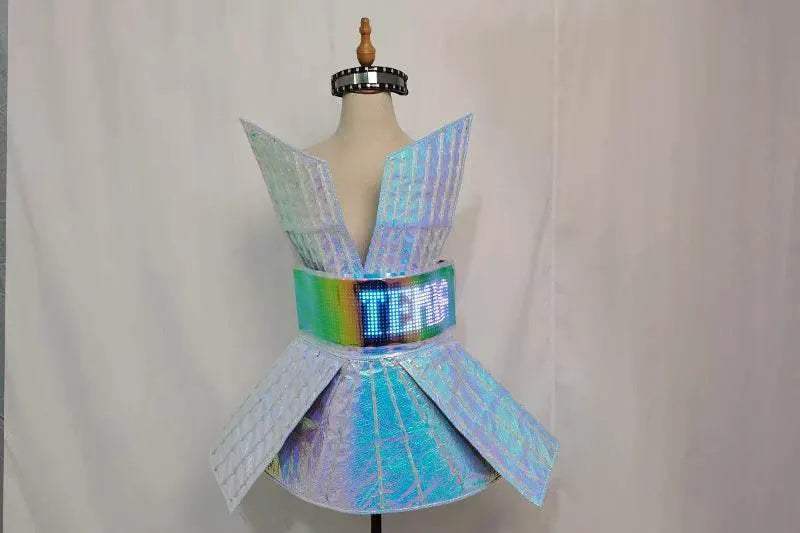 Shiny Laser Mirror Nightclub Dress LED Glow Bar Costume - ToylandEU