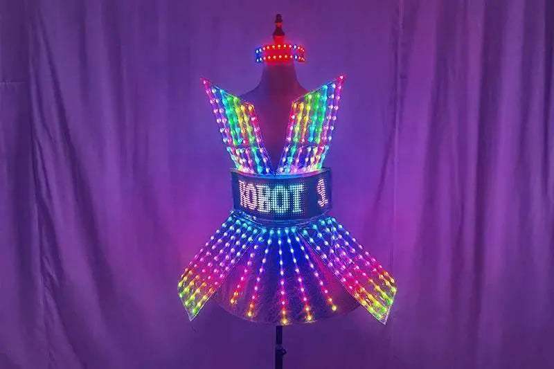 Shiny Laser Mirror Nightclub Dress LED Glow Bar Costume - ToylandEU