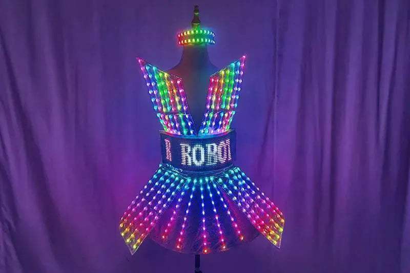Shiny Laser Mirror Nightclub Dress LED Glow Bar Costume - ToylandEU