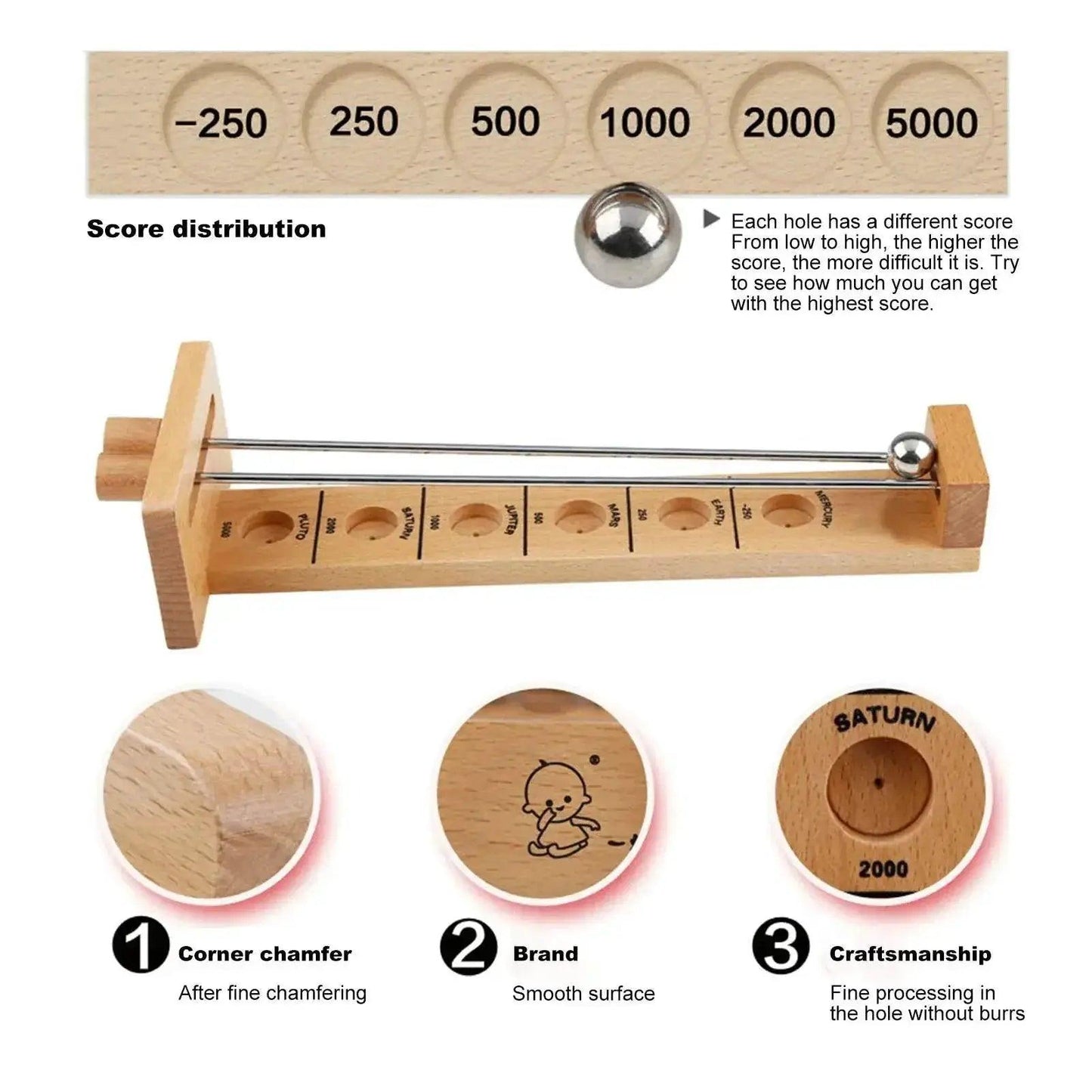  Shoot the Moon: Exciting Wooden Hockey Ball Game for All Ages -  ToylandEU™