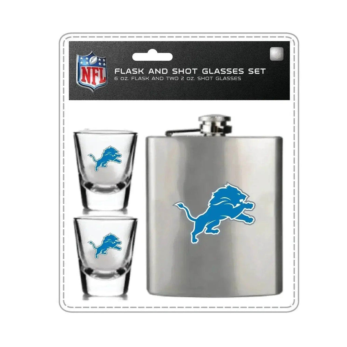  Detroit Lions Flask and Shot Glass Set With Team Logo -  ToylandEU™