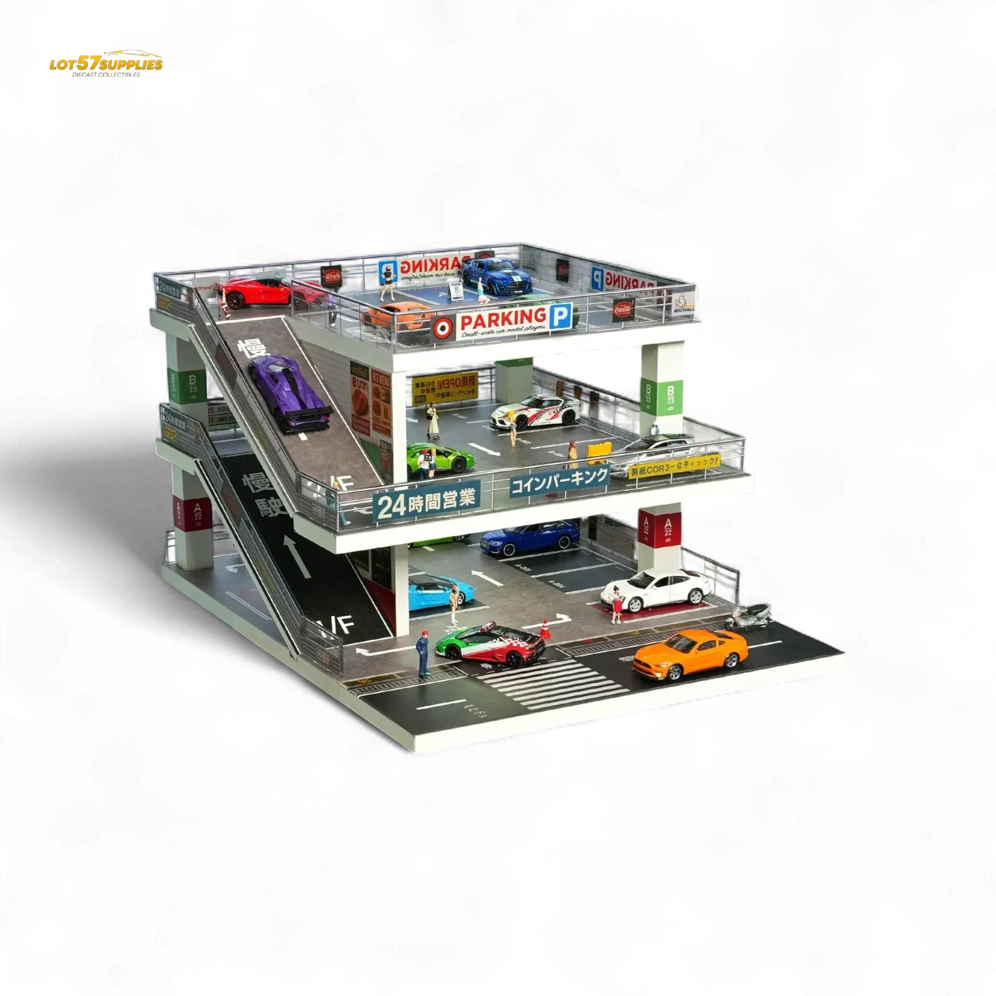 Japanese Ramp Shou Cang Jia Japanese Ramp Parking Lot Dark Green 73449B 1:64 ToylandEU™
