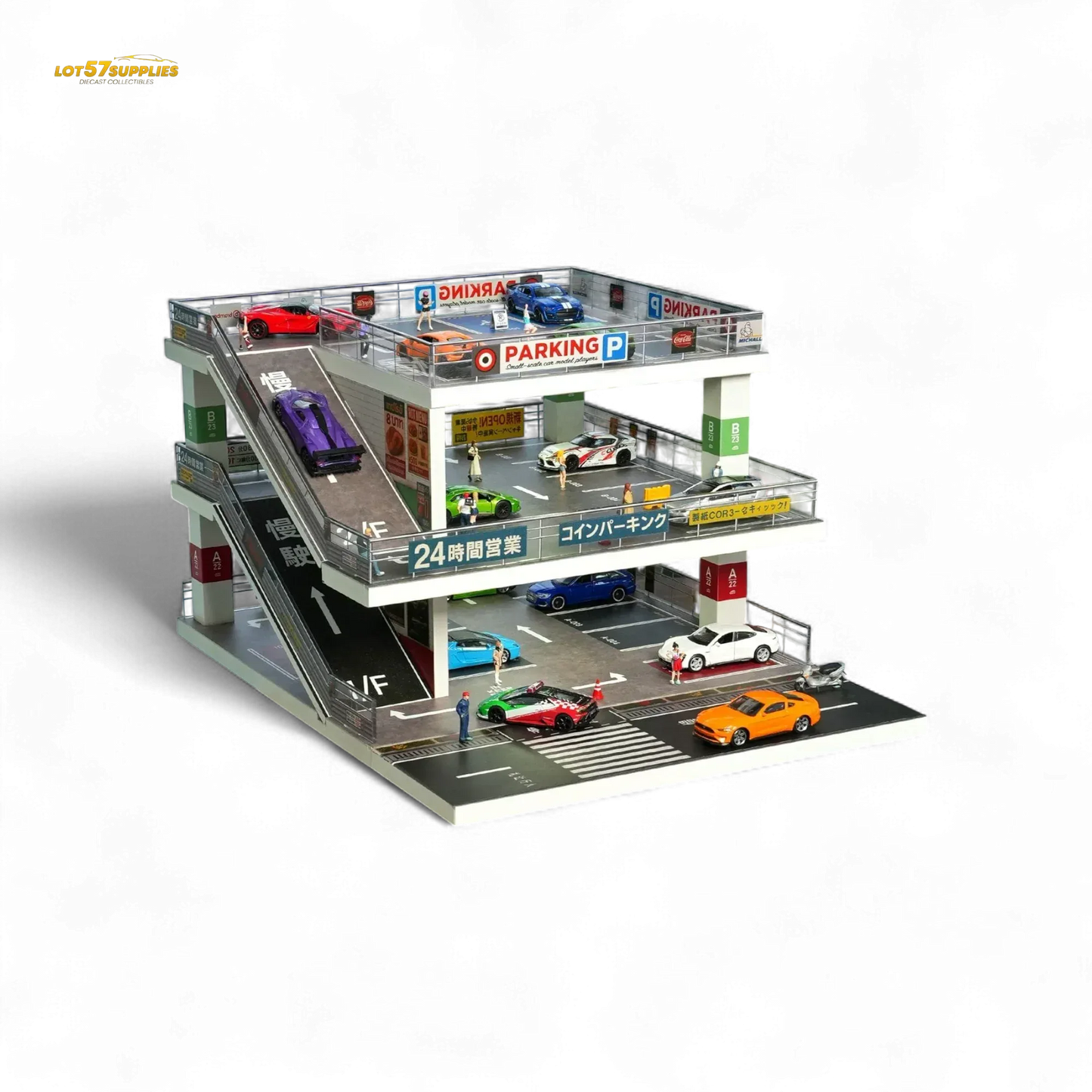 Shou Cang Jia Japanese Ramp Parking Lot Dark Green 1:64 - ToylandEU