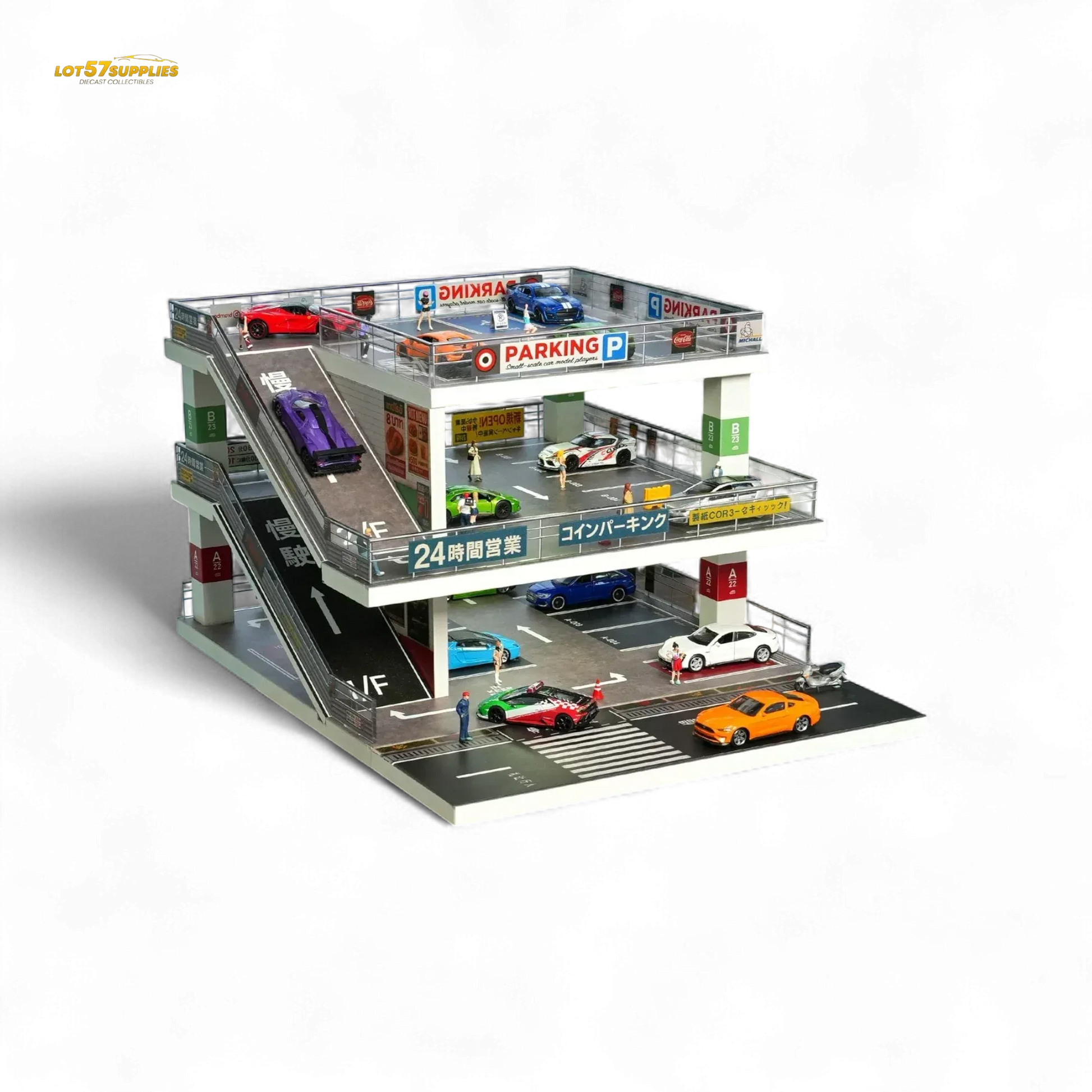 Shou Cang Jia Japanese Ramp Parking Lot Dark Green 1:64 - ToylandEU
