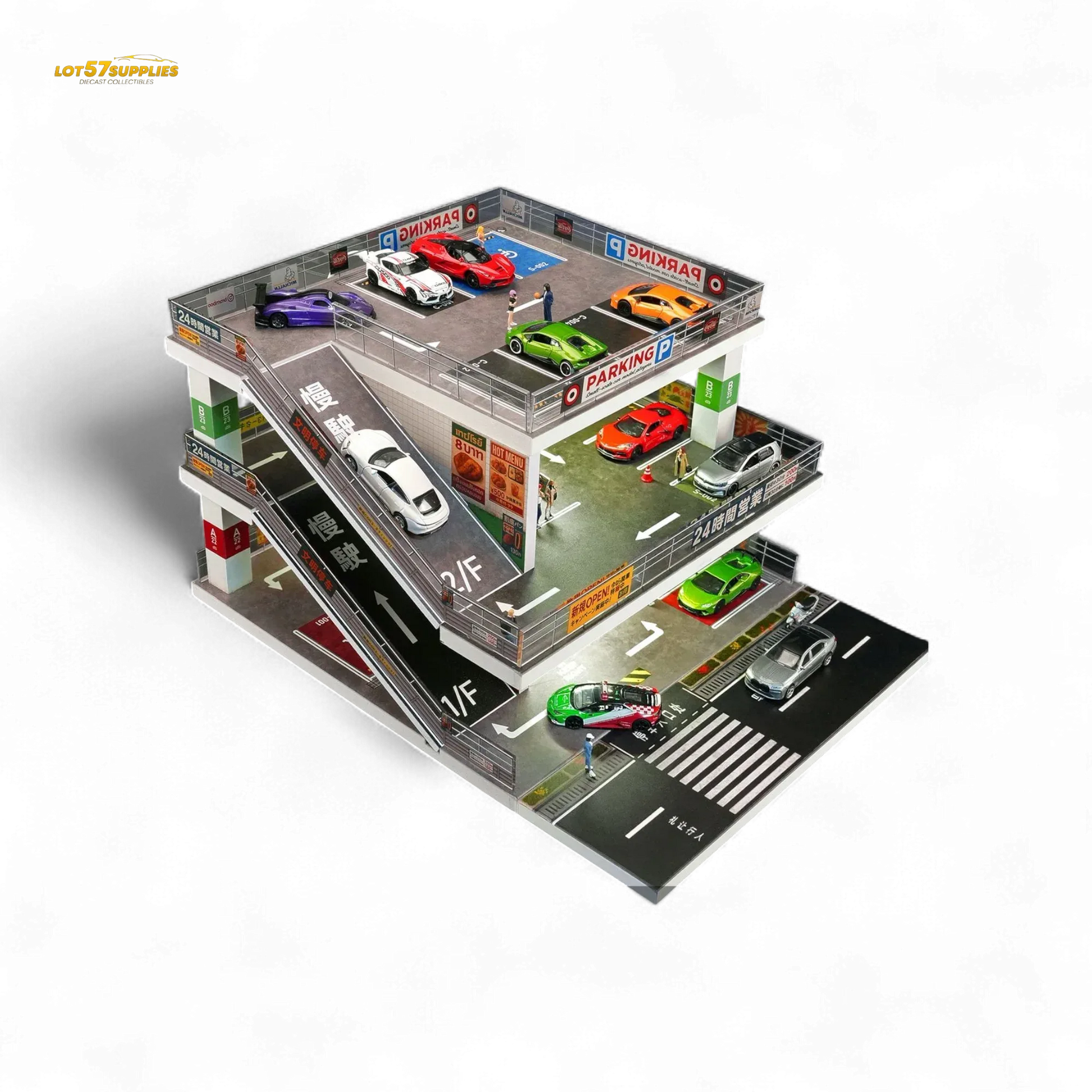 Shou Cang Jia Japanese Ramp Parking Lot Dark Green 1:64 - ToylandEU