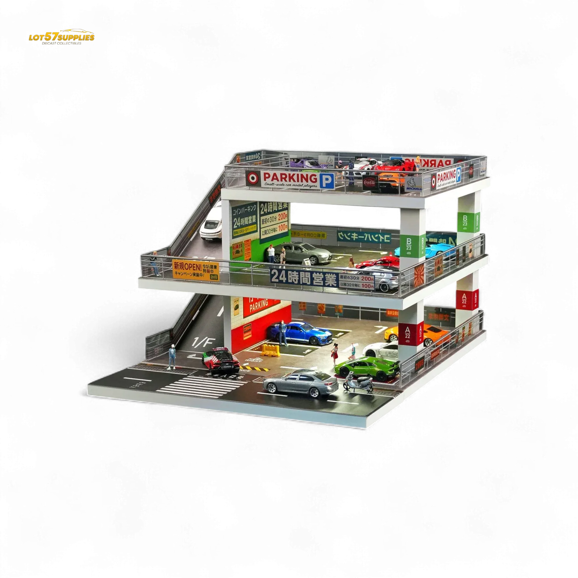 Shou Cang Jia Japanese Ramp Parking Lot Dark Green 1:64 - ToylandEU