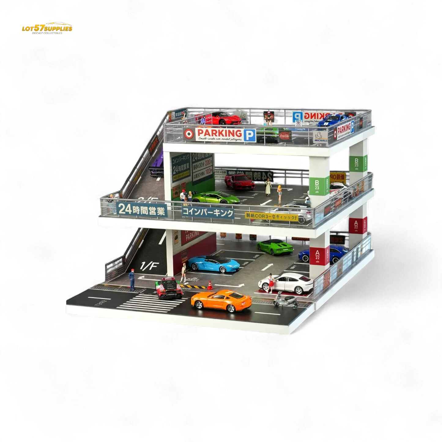 Shou Cang Jia Japanese Ramp Parking Lot Dark Green 1:64 - ToylandEU