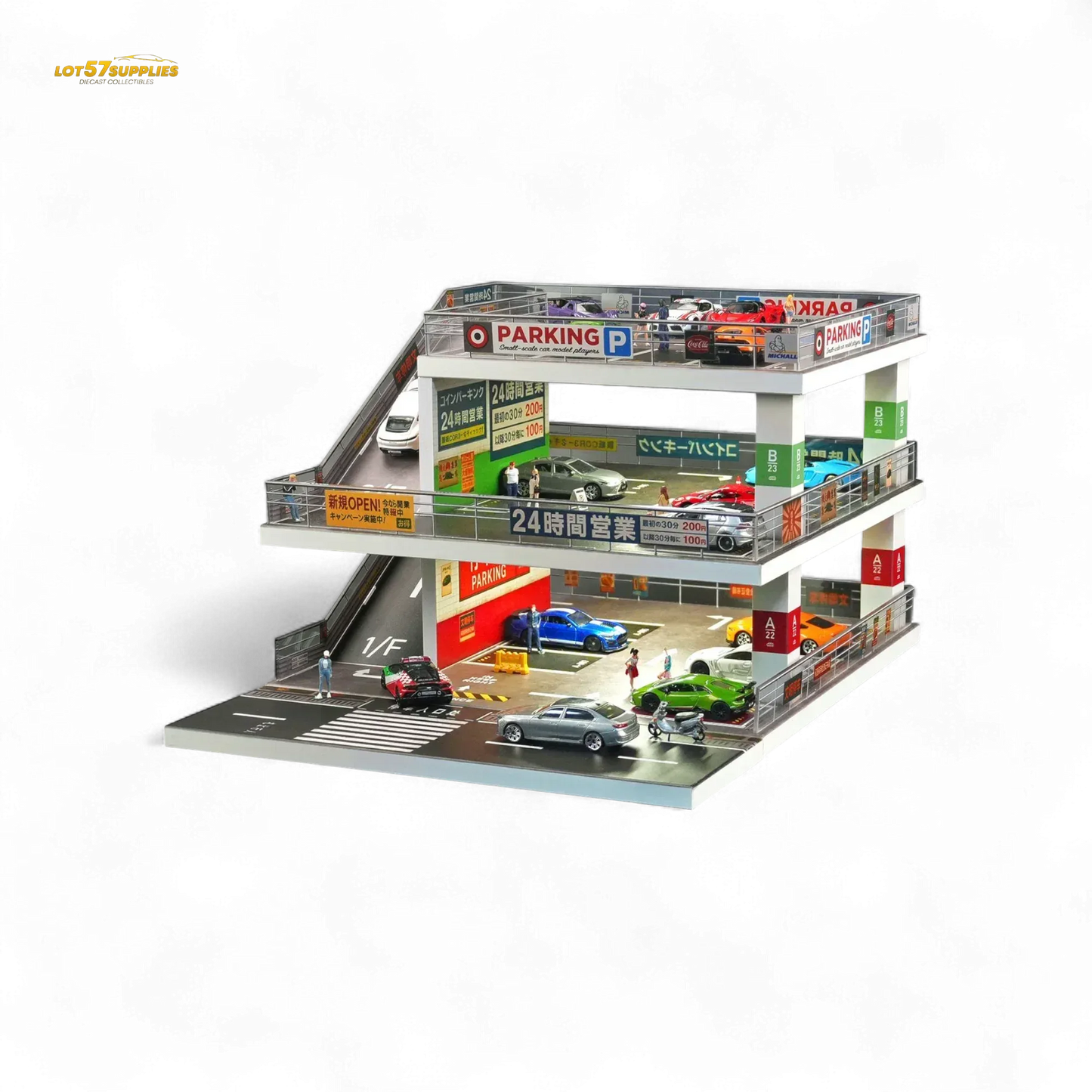 Shou Cang Jia Japanese Ramp Parking Lot Dark Green 1:64 - ToylandEU