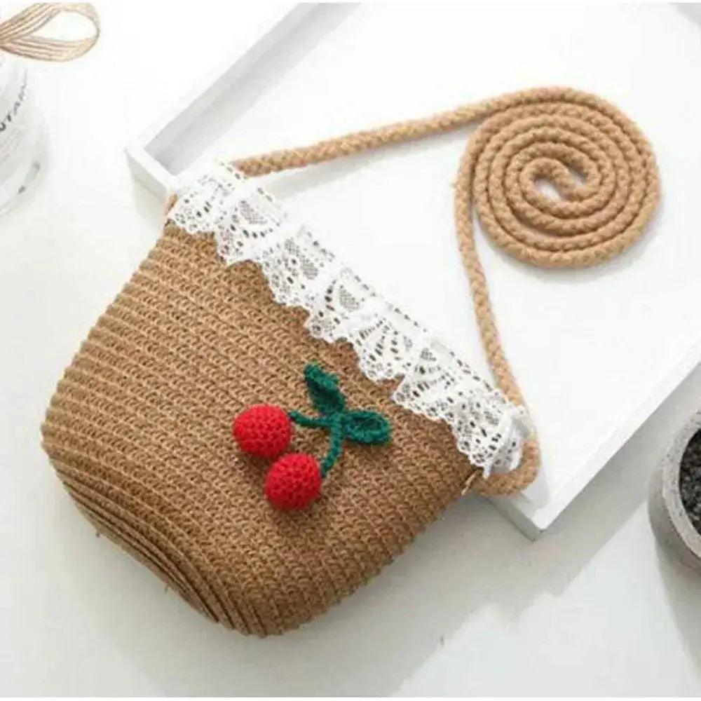  Kids Cute Hand Bag Children's Weave Shoulder Bags Fashion Straw Cross Bag For Girls Made From Natural -  ToylandEU™