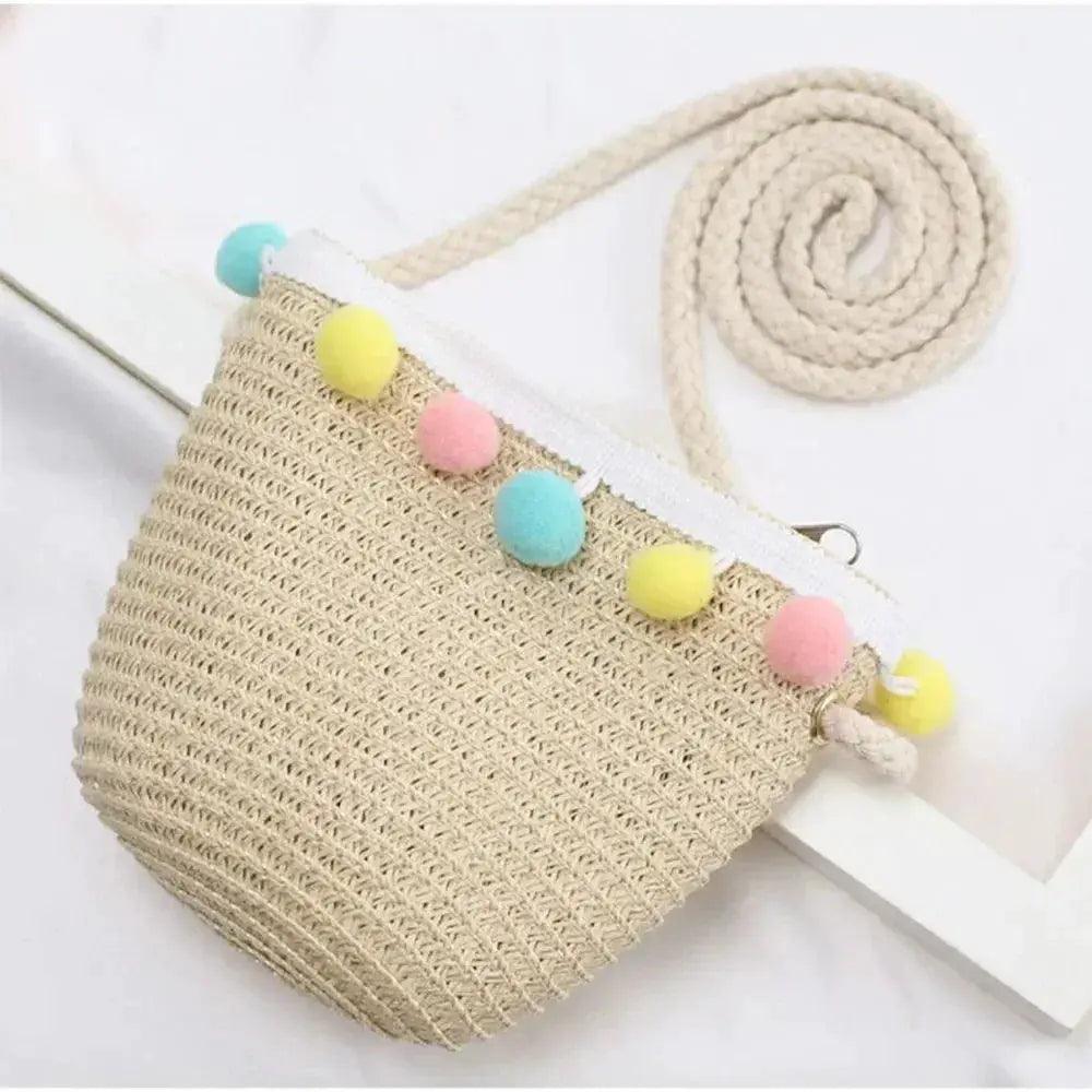  Kids Cute Hand Bag Children's Weave Shoulder Bags Fashion Straw Cross Bag For Girls Made From Natural -  ToylandEU™