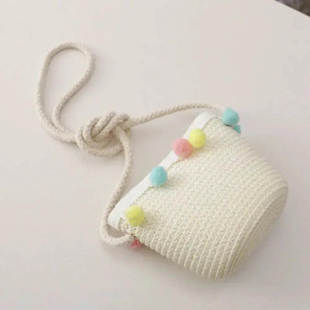  Kids Cute Hand Bag Children's Weave Shoulder Bags Fashion Straw Cross Bag For Girls Made From Natural -  ToylandEU™
