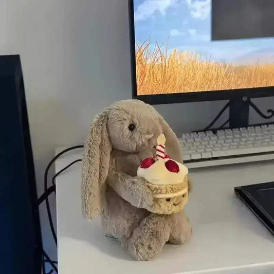  Shy Bonnie Rabbit Plush Soft 31cm Holding Birthday Cake Gift -  ToylandEU™