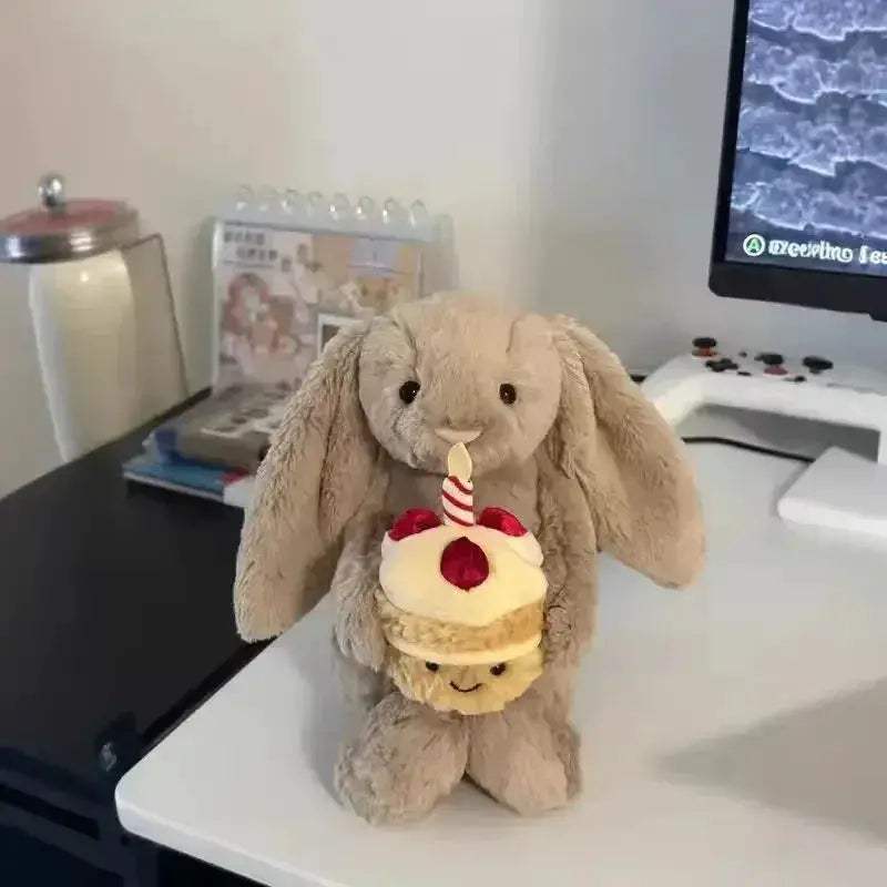 Shy Bonnie Rabbit Plush Doll 31cm Holding Birthday Cake Gift - ToylandEU