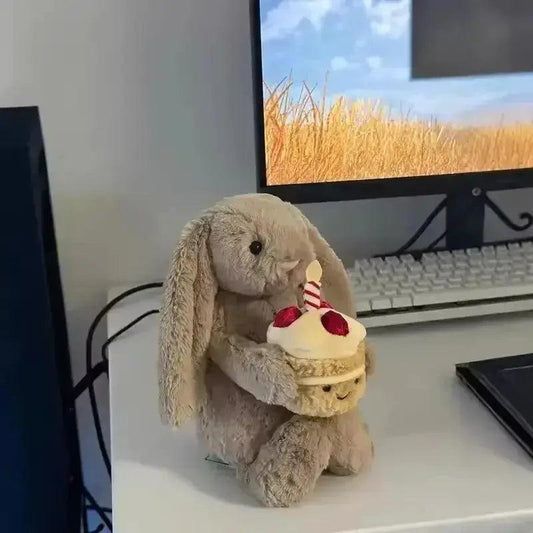  Shy Bonnie Rabbit Plush Soft 31cm Holding Birthday Cake Gift -  ToylandEU™