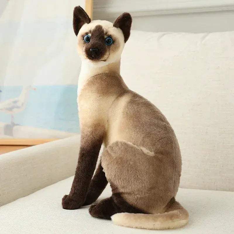 Siamese Cat Plush Toy Soft Stuffed Animal For Kids - ToylandEU
