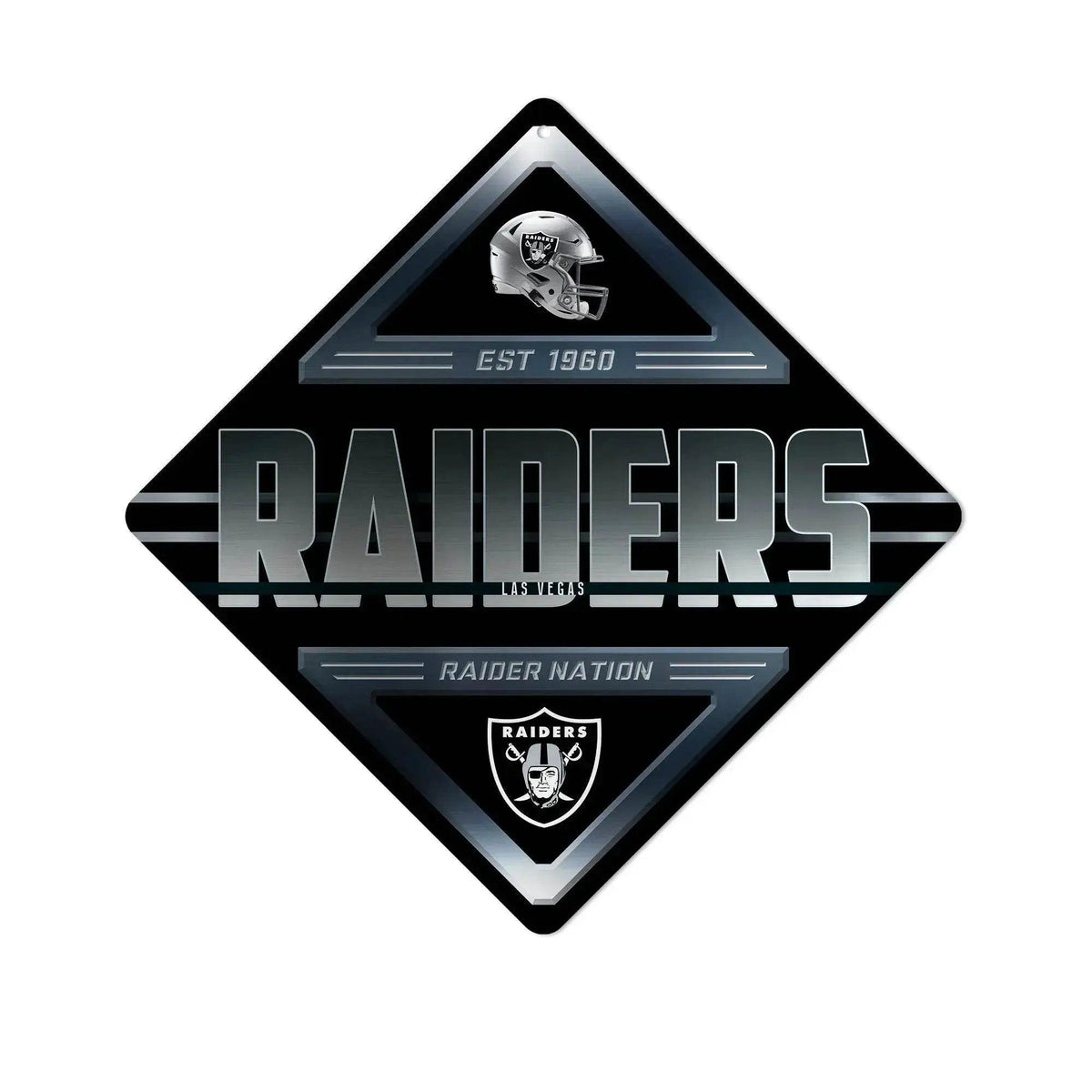  Las Vegas Raiders Diamond Shape Metal Sign 12 Inch -  ToylandEU™