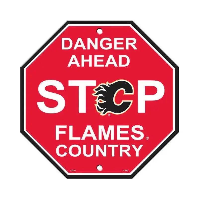  Calgary Flames 12x12 Plastic Stop Style Sign CO USA -  ToylandEU™