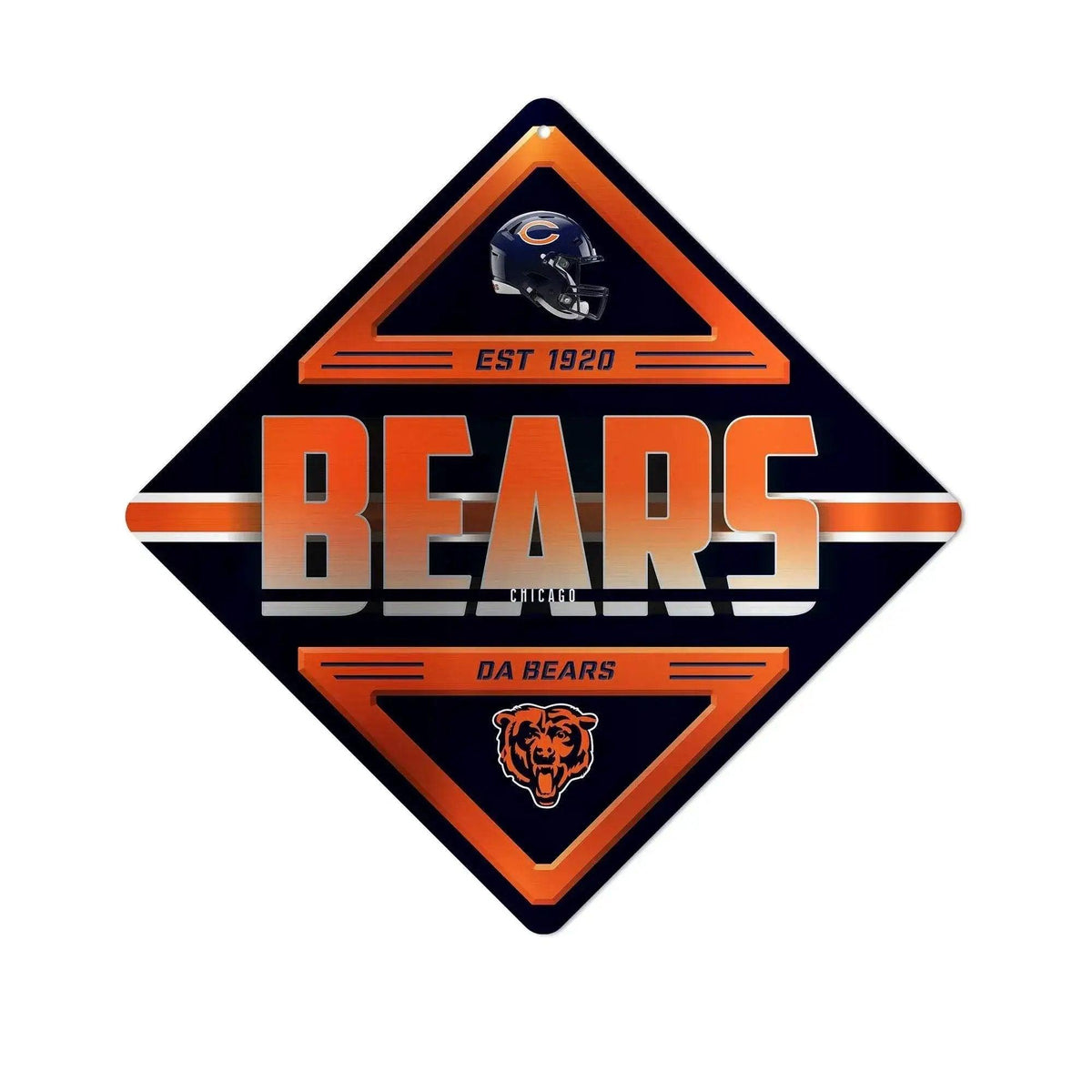  Chicago Bears Metal Diamond Shape Sign Wall Decor Rico -  ToylandEU™
