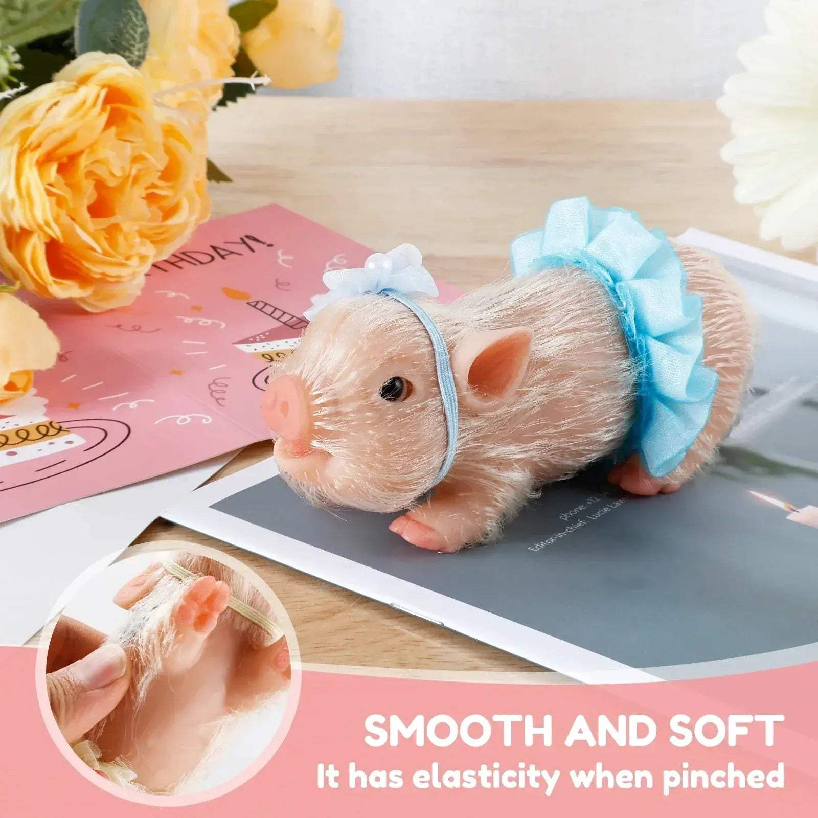  Silicone Pig Toy Doll With Clothes Realistic Soft Body -  ToylandEU™