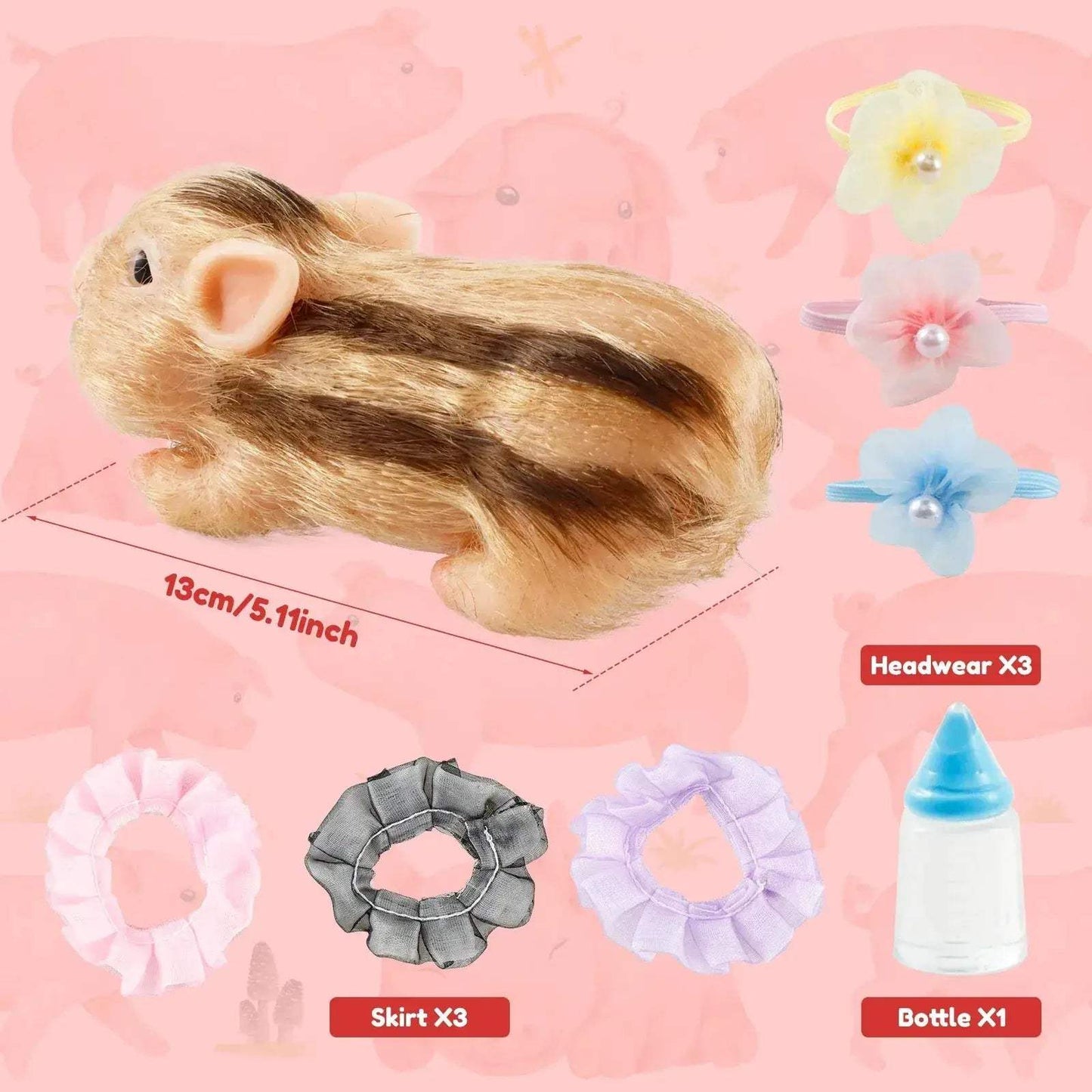  Silicone Pig Toy Doll With Clothes Realistic Soft Body -  ToylandEU™