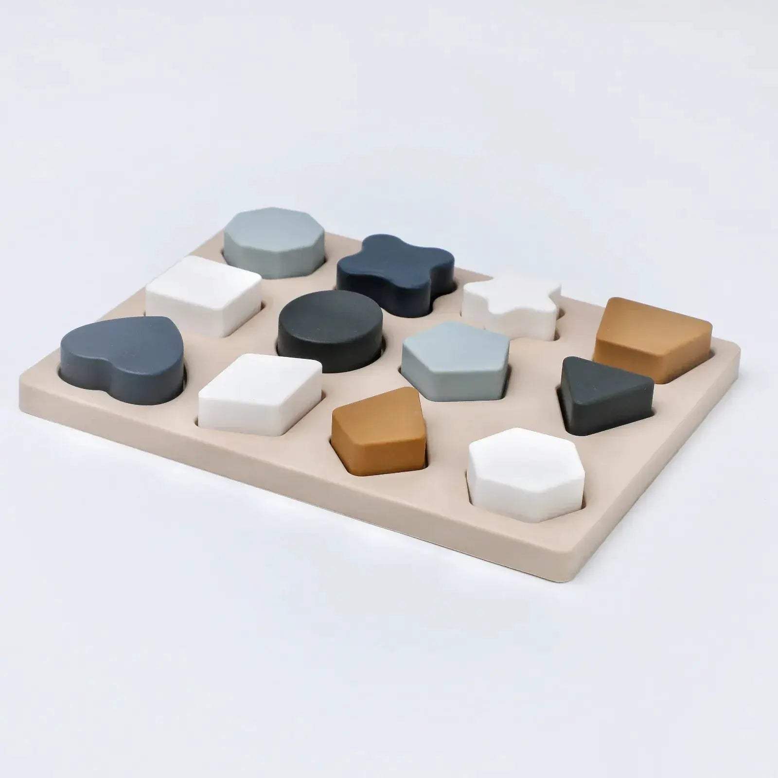 Silicone Puzzle Montessori Toy For Babies Educational Shape Matching Geometry - ToylandEU