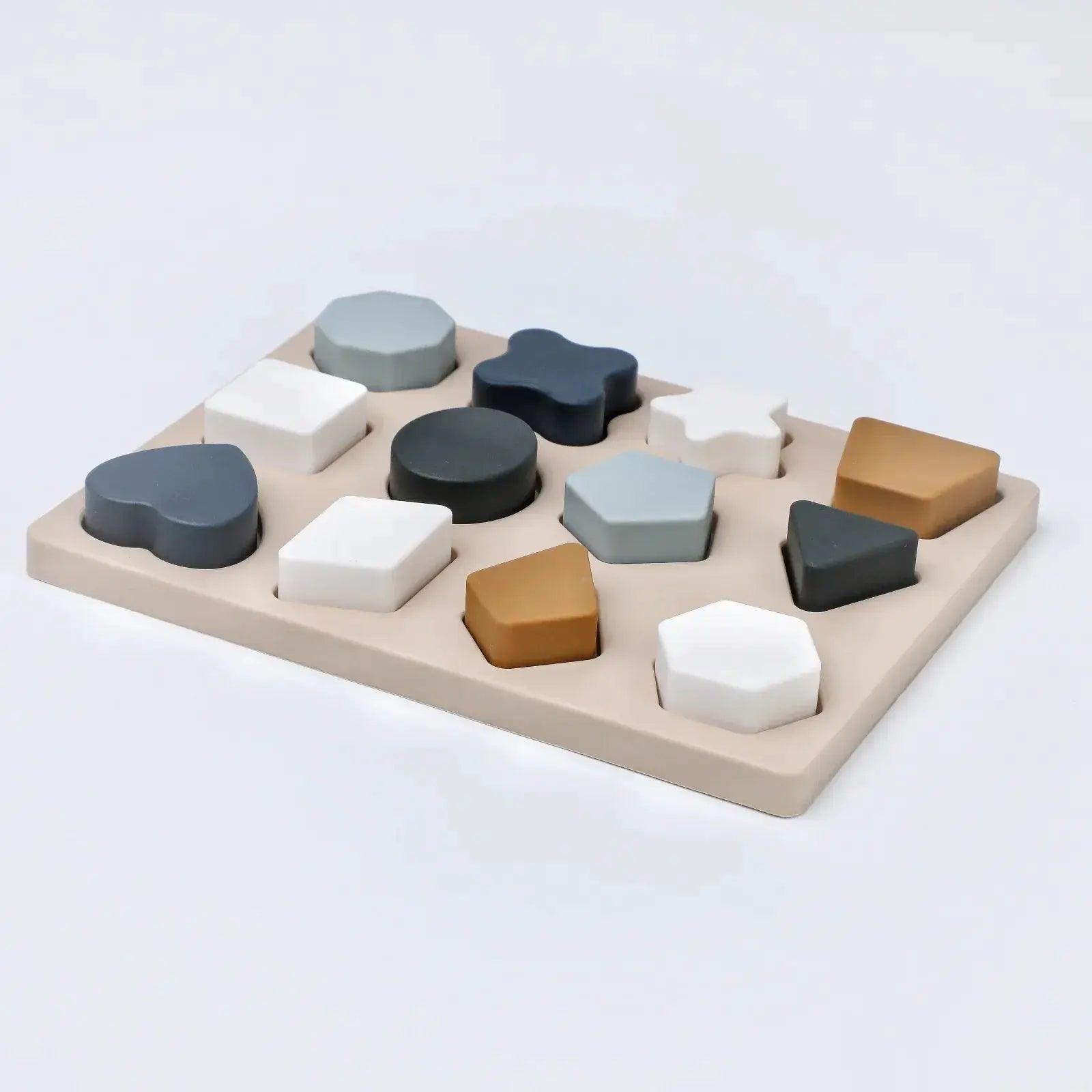  Silicone Puzzle Montessori Toy Shape Matching Non Toxic -  ToylandEU™