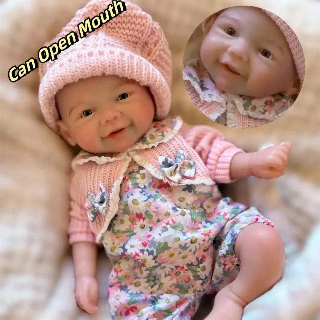  Silicone Reborn Baby Doll 33cm Open Mouth Soft Touch Deluxe -  ToylandEU™