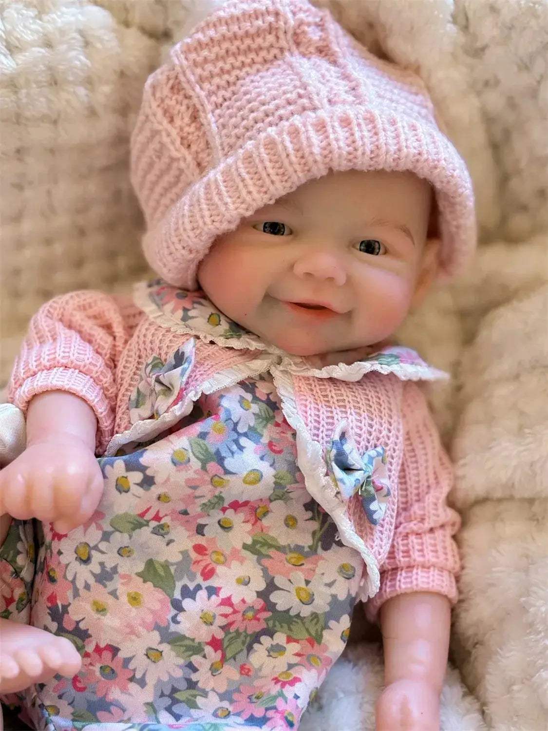 Silicone Reborn Baby Doll 33cm Open Mouth Soft Touch - ToylandEU
