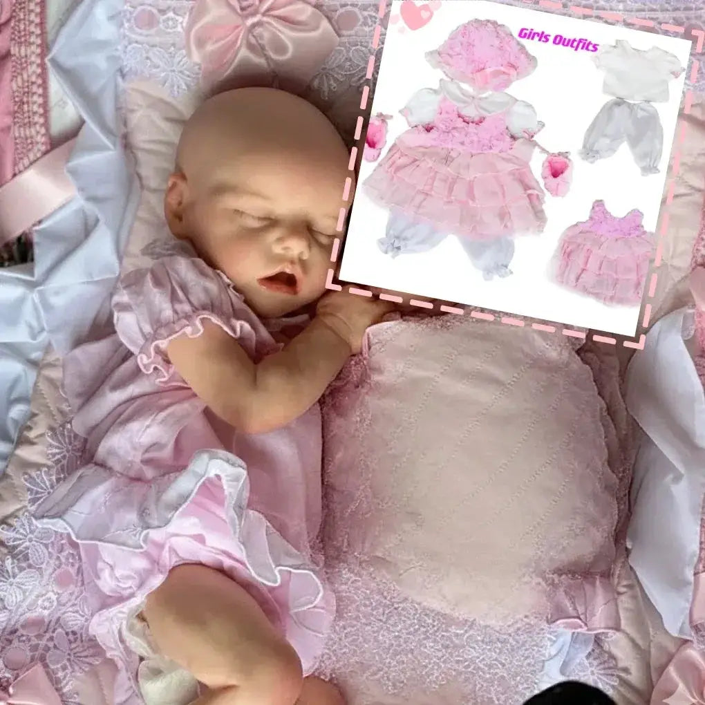 Silicone Reborn Baby Doll 42 45 Cm Open Mouth Washable - ToylandEU