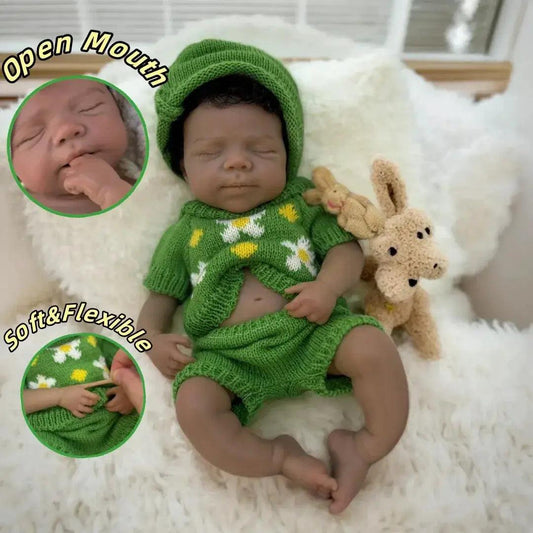  Silicone Reborn Baby Doll Dark Skin Rooted Hair Limited -  ToylandEU™