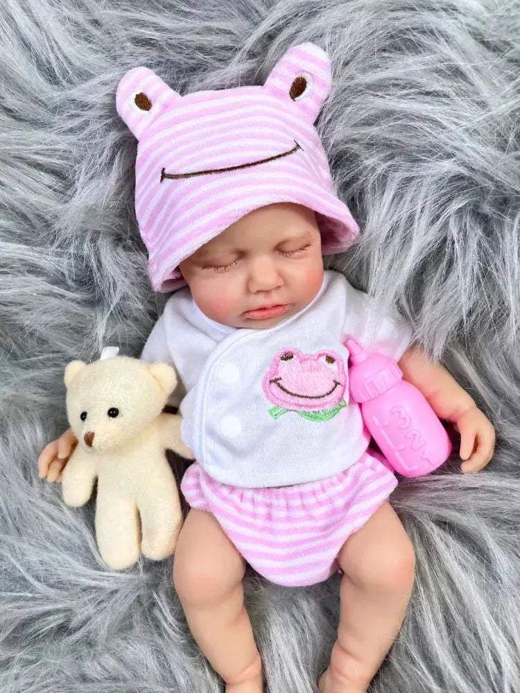 Silicone Reborn Baby Doll LouLou 13-Inch Washable Stress Relieving Toy - ToylandEU